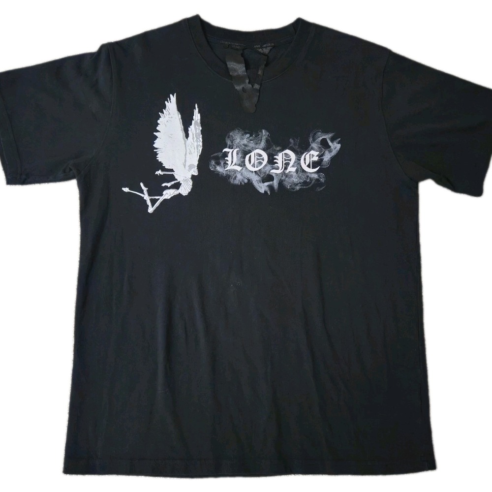 VLone No Smoking Smoke T-Shirt Mens Large Black Skeleton Angel Made in USA